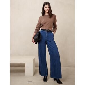 Banana Republic ULTRA HIGH-RISE WIDE-LEG TROUSER JEAN size 29/8 petite office